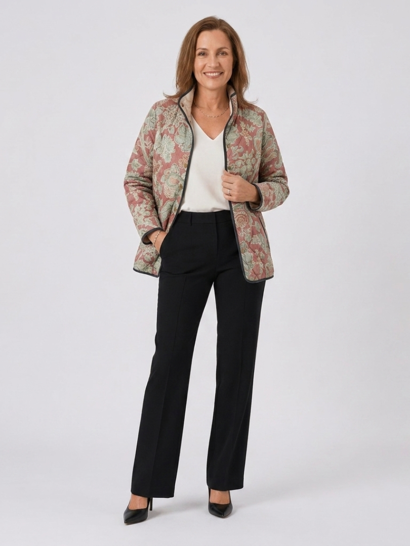 Naya | Vintage Floral Casual Quilted Jacket