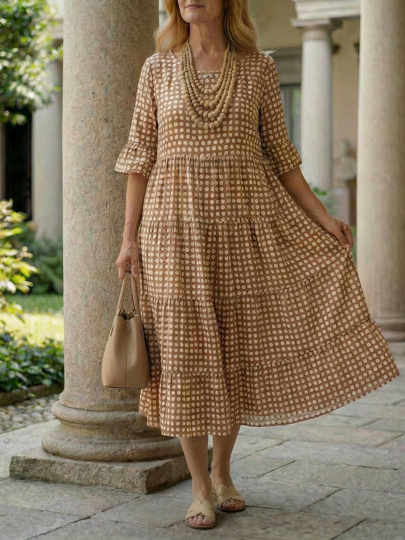 Arlo | Polka Dot Tiered Midi Dress