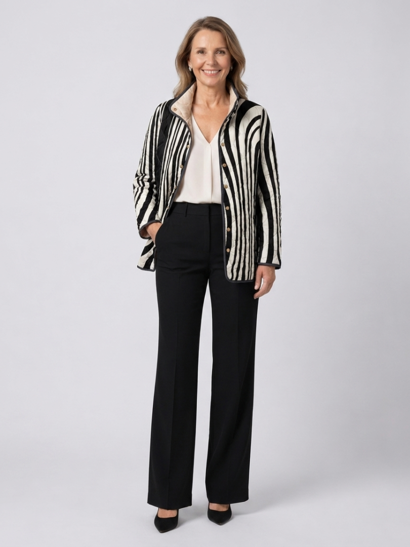 Soraya | Casual Quilted Jacket with Abstract Geometric Design