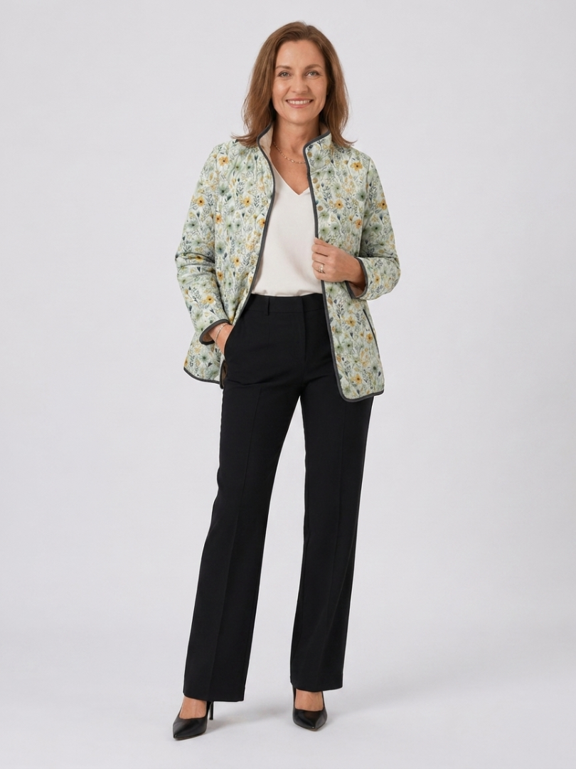 Nola | Delightful Floral-Printed Quilted Jacket