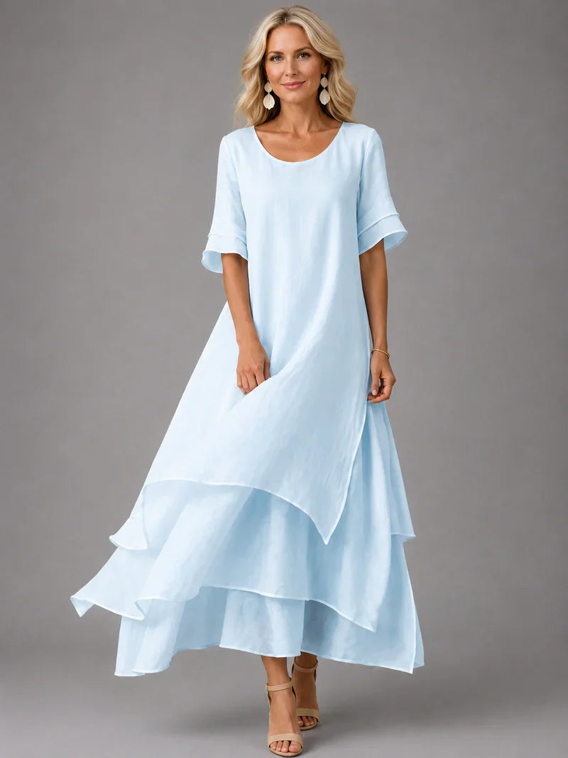 April - Elegant Cotton Ruffle Dress