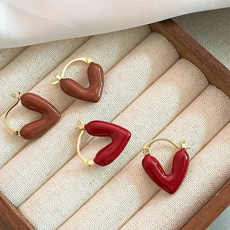 Graceful Heart Hoop Earrings