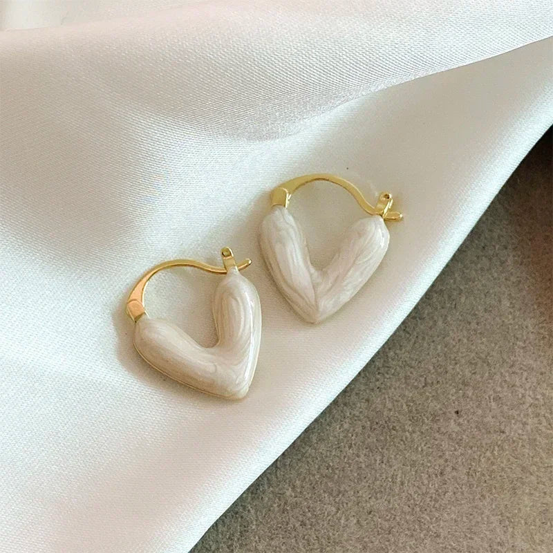 Graceful Heart Hoop Earrings