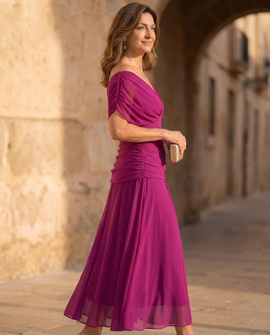 Fiona | Elegant Fuchsia Dress