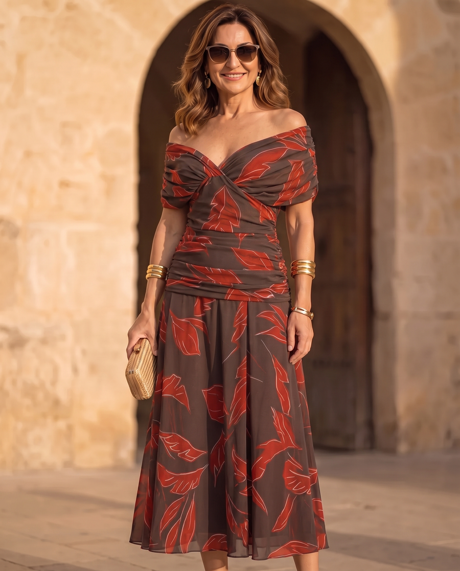 Poppy | Elegant Leaf Dress